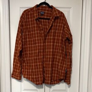 Patagonia Rust Plaid Long Sleeve Shirt